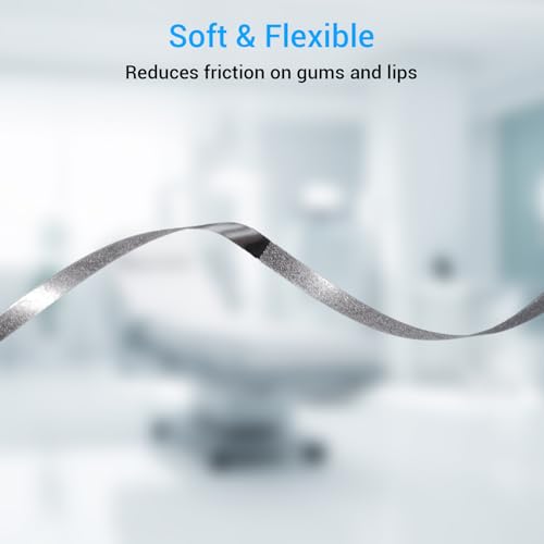 Annhua Teeth Sanding Strip 4 Mm Med Grit Dental Sanding Strips with Uniform Particle, Reusable Stainless Steel Dental Abrasive Strips for Dentists Braces Polishing - One Side|12 Pcs