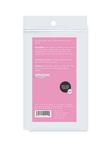 Amazon Basics Cuticle Nipper and Pusher Set, Manicure and Pedicure Nail Care Tools, Black