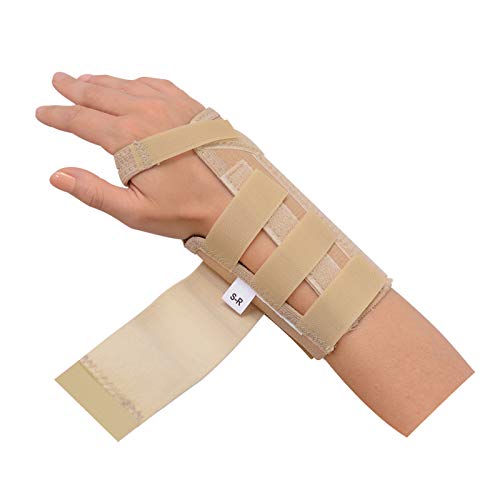 Rolyan AlignRite Wrist Support with Strap, Short Length, Left, Small, Padded Comfort Stabilization and Support for Restricting Wrist Movement, Ergonomic Open Thumb and Finger for Range of Motion