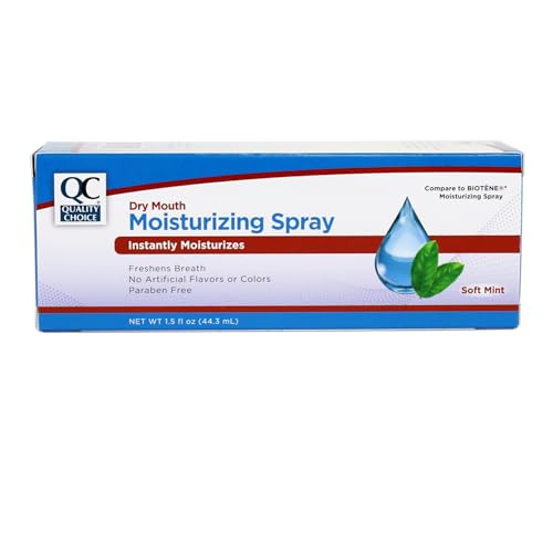 Quality Choice Moisturizing Dry Mouth Breath Spray, Soft Mint, 1.5 Ounce (Pack of 4)