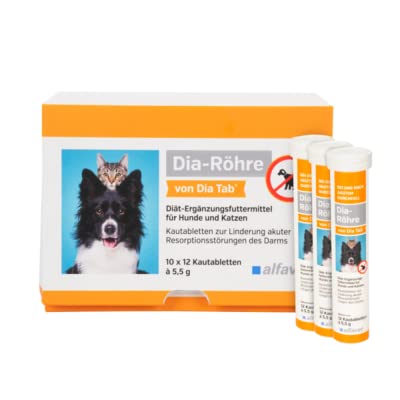 Alfavet Dia tube from Dia Tab | 1 x 12 x 5.5g | Supplementary food for dogs and cats for diarrhea | Can help reduce diarrhea | Ideal for on the go - BeesActive Australia