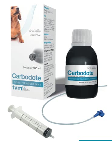 TVM Carbodote Liquid | 100ml | Supplementary food for dogs, cats, rodents, reptiles and birds | May assist in the adsorption of toxins in the intestines - BeesActive Australia