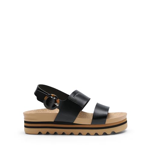 DREAM PAIRS Women's Platform Wedge Sandals with Arch Support 9 Black