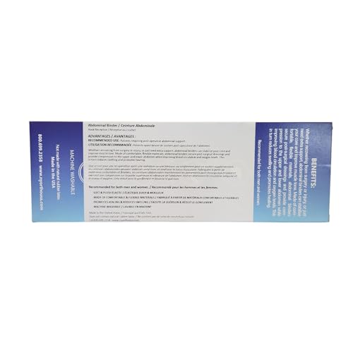 NYOrtho Tapered Abdominal Binder - Firm Compression Wrap - Breathable Stomach Support Post Injury or Surgery - with Contoured Body-Specific Design - 24-30 Inch - Made in USA 6 Inch High