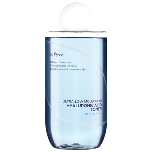 ISNTREE Ultra-Low Molecular Hyaluronic Acid Toner | Korean Hydrating Toner with Hyaluronic Acid | Quick-Absorbing Facial Toner for Deep Hydration, Fragrance-Free, 10.14 fl oz