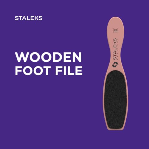 STALEKS Beauty & Care 20/3 Foot File, 100/180 Grit, Pink Callus Remover Straight with Pink Covering