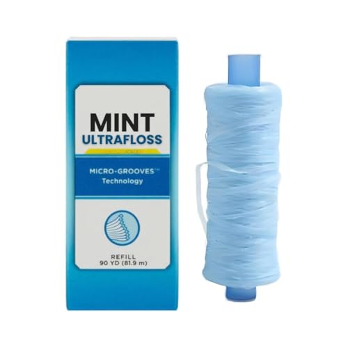 Bamboo Floss Dispenser with 90 Yard Floss Refill, Refillable Dental Floss Holder, Reusable Bamboo Floss Container for Bathroom, Travel & Oral Care