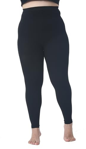 Plus Size 5XL Compression Pantyhose Footless for Women & Men 15-20 mmHg 15-20mmhg Footless Black 5X-Large