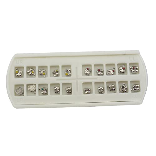 SNAWOP Dental Orthodontic Brackets Mini Metal Tooth Braces Roth/MBT (5 Packs Roth 022 3-4-5 with Hooks) 5 Packs Roth 022 3-4-5 with Hooks