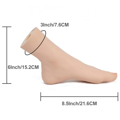 Practice Foot Model Soft Realistic Silicone Flexible Bendable Model Manicure Tool Fake Nail Foot for Nail Tips Art Training for Home Salon DIY (Left) Left