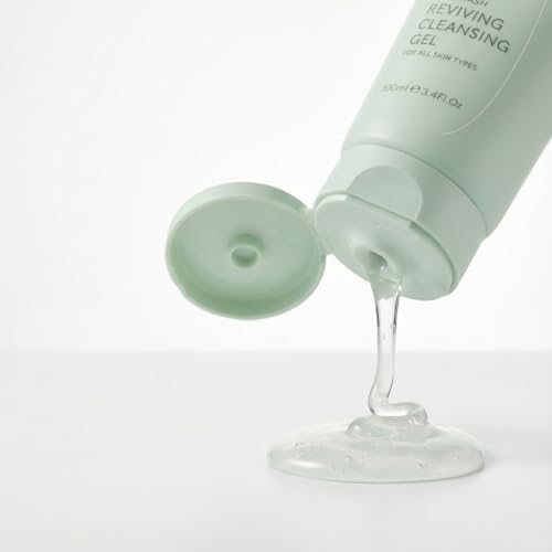 SEACRET Dead Sea Reviving Cleansing Gel - Gentle Facial Cleanser with Fruit AHAs & Minerals, Hydrating Foaming Face Wash, Naturally Scented with Lavender & Sage, All Skin Types, 3.4 Fl Oz / 100 ml