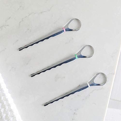 Tongue Sweeper Model T Sweep Medical Grade Stainless Steel Tongue Cleaner with Wider Cleaning Head, Reduce Bad Breath and Improve Taste, Preferred by Leading Dental Schools, Dishwasher Safe (2 Count)