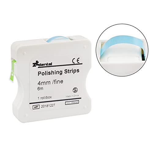 Dental Polishing Strips | Abrasive Finishing 4mm x 6M for Interproximal Teeth Cleaning Care | Whitening, Deep Sanding and Grinding (Blue + Pink) Blue + Pink