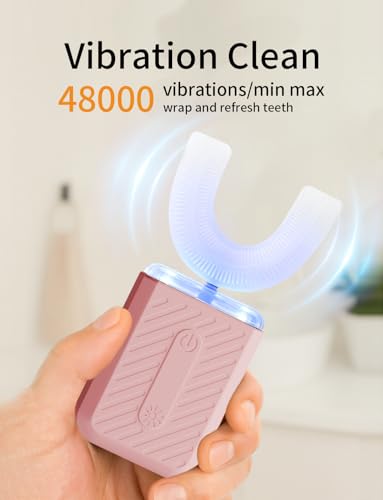 U-Shaped Electric Toothbrush for Adults, Electric Toothbrush with IPX7 Waterproof, ultrasonic Toothbrush for Adult with 4 Cleaning Modes
