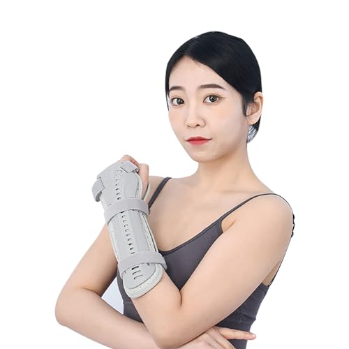 Holiberty Forearm Brace Wrist Support Splint Wrist Guard Removable Splints Breathable Hand Splint for Fracture,Carpal Pain,Sprain,Sports Injuries Left hand, Grey