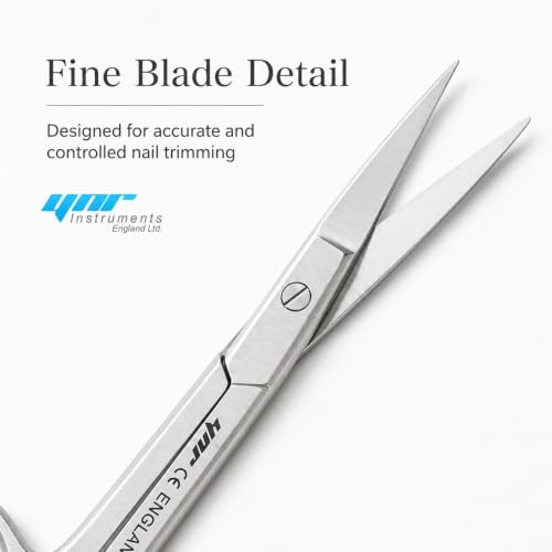 YNR Nail & Eyebrow Scissors, 3.5", Stainless Steel, Cuticle Trimming