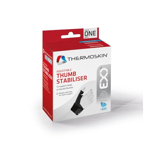 Thermoskin EXO Thermal Adjustable Thumb Brace Stabilizer,CMC Joint, Black, OSFM