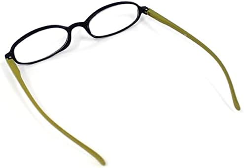 [Bayline] Bayline Reading Glasses Oval Slim Frame Bicolor 1650B +3.00 Black x Green Hard Case Men's Women's Stylish Reading Glasses -  Australia