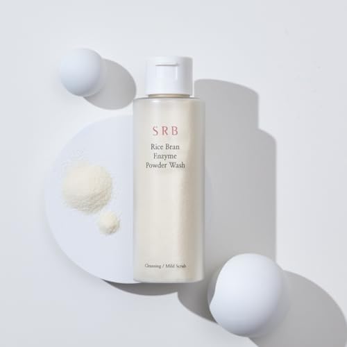 SRB Stabilized Rice Bran Enzyme Powder Wash - Exfoliating Face Wash with Enzymes for Sensitive and Acne Skin - Hydrating Collagen Rice Cleansing Powder (2.46oz)