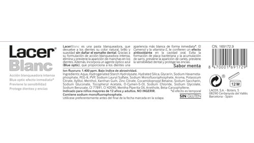 Lacer Blanc Plus Pasta Dental Sabor Menta 125Ml