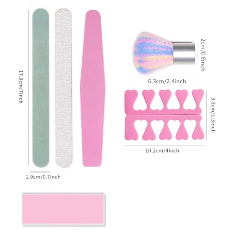 Manicure Kit Set - Nail File and Buffer, Nail Cleaning Brush, Nail Finger Separator for Salon Nail Art