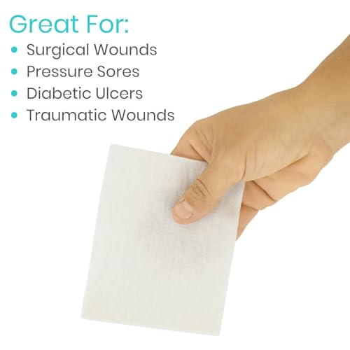 ViveCare Silver Calcium Alginate Wound Dressing (10 Pack)- Sterile 2x2 2x2 (10 Pack)