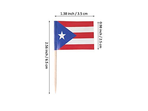 JAVD CYPS 100 Pcs Puerto Rico Flag Puerto Rican Toothpick Flags, Small Mini Stick Cupcake Toppers Puerto Rican Flags,Country Picks Party Decoration Celebration Cocktail Food Bar Cake Flags - BeesActive Australia