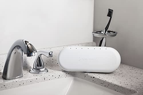 SmileKontainer Slimline Retainer Case: Compact Dental Travel Case for Aligners, Toothbrush and Accessories - Built-in Mirror for Easy Insertion Anywhere - Compatible with All Clear Aligners Living Coral