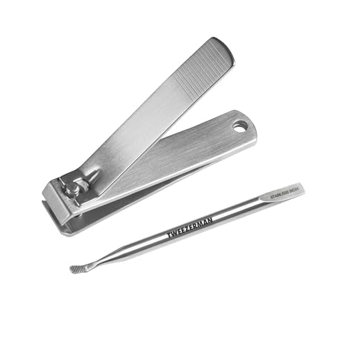 Tweezerman Extra Strength Toenail Care Kit, Clipper & Mini Cuticle Pushy Toenail Clipper + Mini Cuticle Pushy