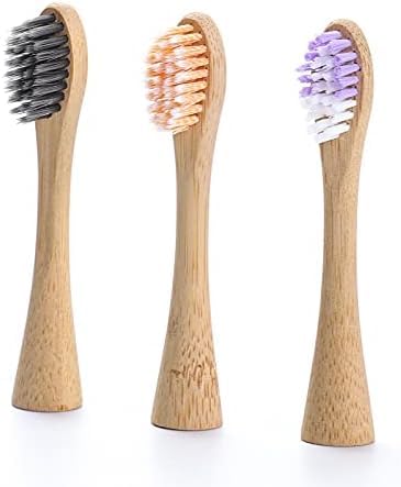 Bamboo Electric Toothbrush Replacement Heads, 8-Pack - Includes 3 Castor Oil Bristle Heads 2 Dupont Bristle Heads, and 3 Delicate PBT Tapered Bristle Heads