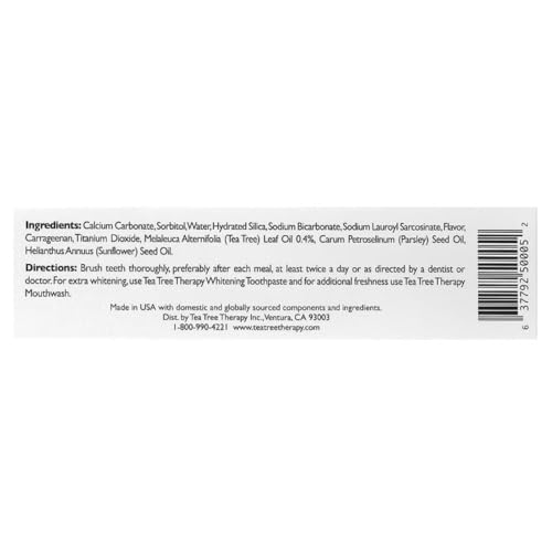 Tea Tree Therapy Tea Tree Tpste,Bak Soda, 5 oz 6 pk