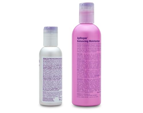 Aphogee Hair Care Double Bundle – Two-Step Protein Treatment (4 fl oz) & Balancing Moisturizer (8 fl oz) 12 Fl Oz (Pack of 1)