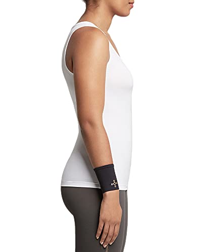 Tommie Copper Core Compression Wrist Sleeve, Unisex, Men & Women, Sweat Wicking Breathable Wrist Sleeve for Muscle, Tendon & Joint Support - Black - Large