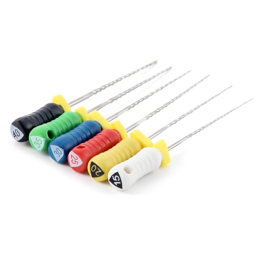 JMU Dental Reamers Files #15-#40 25mm Stainless Steel 6 Pcs/Pack Reamers #15-#40 (25mm) 1