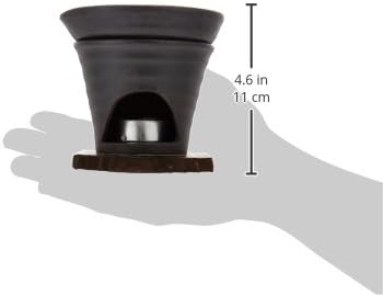 Incense Burner Black Glazed Tea Incense Burner (Green) [R11 8xh11 X H18.5 cm] Handmade Present Gift 和食 Charger Cute Decor - BeesActive Australia