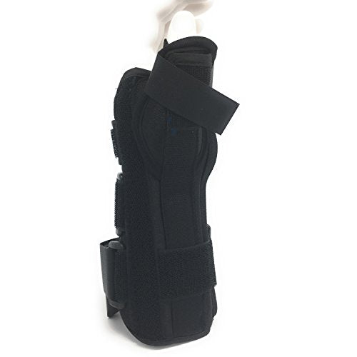 OTC Wrist-Thumb Splint, 8-Inch Adult for Men and Women, Lightweight Breathable, Black, Large Large (Pack of 1) 8 Inch (Left Hand)