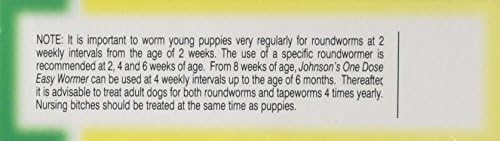 Johnson's Vet Easy One Dose Wormer, Size 1 (Pack of 2)