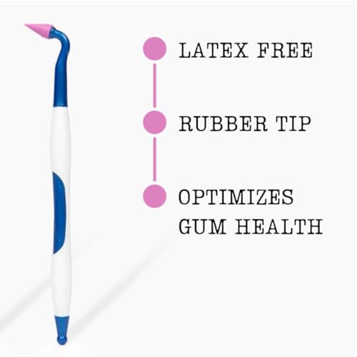 Gingival Stimulators 4 Pack - Dental Plaque Remover Tool, Gumline Brush, Gumline Dental Picks - Rubber Tip Stimulator, Latex-Free, Pack of 4
