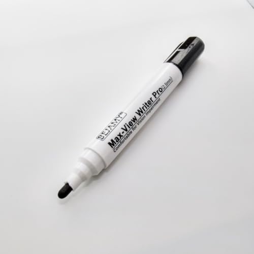(Bullet Tip-2.5mm, PACK of 15, Black Water-Based ink) Max-View Writer Pro Bold Writing Pen, Low Vision Assistive Writing Tool for Visual Impairment,Odorless,Non-Toxic,No Oil,Alcohol Free 15 Units/Pack