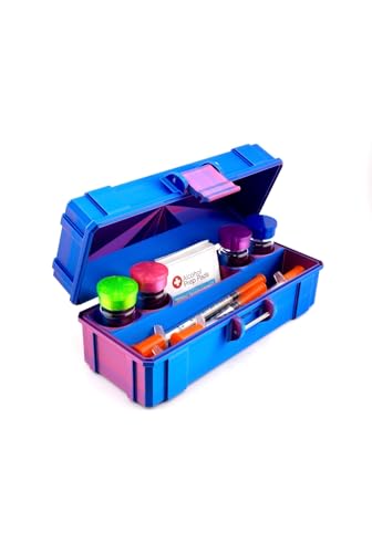 4-Slot 3 ml or 10 ml Vial Case with Extra Storage for Syringes, Alcohol pads,| Organizer for GLP-1, Peptides, Research 3ml
