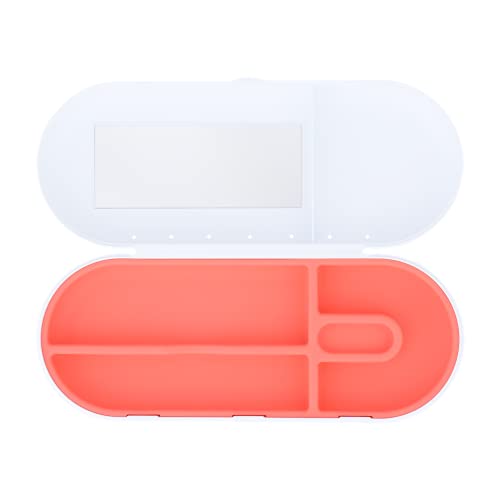 SmileKontainer Slimline Retainer Case: Compact Dental Travel Case for Aligners, Toothbrush and Accessories - Built-in Mirror for Easy Insertion Anywhere - Compatible with All Clear Aligners Living Coral