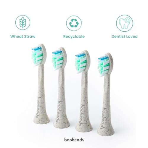 booheads Plant Based Electric Toothbrush Heads - Compatible with Sonicare* and Bamboo Toothbrush Bundle