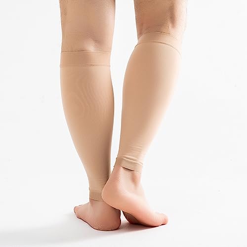 20-30mmHg 1 Pair Calf Compression Sleeve Men and Women Wide Brace for Leg Support Shin Splint Pain Relief Skin Large