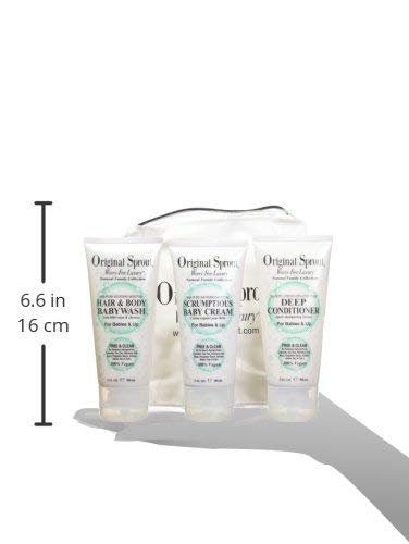 Original Sprout Travel Trio Kit (Deep Conditioner, Baby Cream, and Hair and Body Wash). Safe, Effective, Dermatologist Tested Products Perfect for Infants, Babies & Toddlers and Sensitive Skin - BeesActive Australia