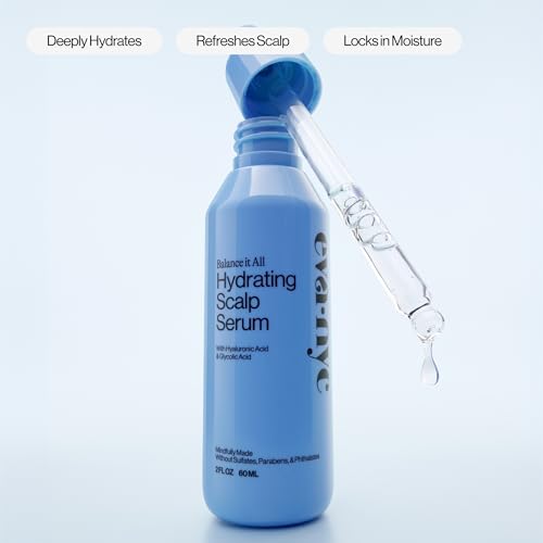 Eva NYC Hydrating Scalp Treatment Serum - Hyaluronic Acid + Glycolic Acid - Lightweight, Fast Absorbing - Reduce Dryness + Restore - For Dry Scalp - Jasmine Scent -Travel Size 2 fl oz Hydrating Scalp Serum - Original Packaging