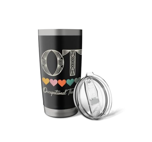 Funny OT Mental Health Occupational Therapy Stainless Steel Insulated Tumbler Black 20 Ounces