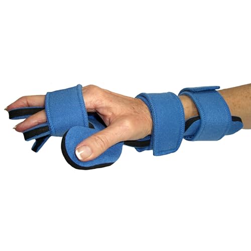 Comfyprene Hand Separate Finger Orthosis – Right, Navy – Soft, Adjustable Splint for Finger and Hand Alignment – HSF-101-CP-A-DB-RT
