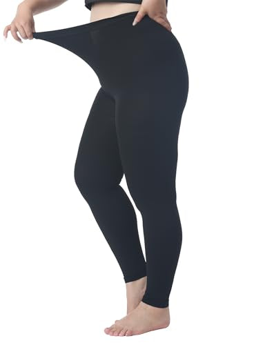 Plus Size 5XL Compression Pantyhose Footless for Women & Men 15-20 mmHg 15-20mmhg Footless Black 5X-Large