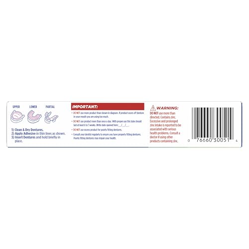 Fixodent Control Denture Adhesive Cream Plus Scope Flavor, 2 Oz (Pack of 4)
