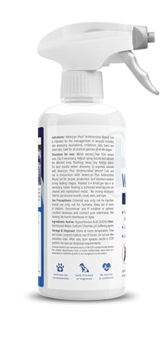Vetericyn Plus Dog Wound Care Spray | Healing Aid and Skin Repair, Clean Wounds, Relieve Dog Skin Allergies, Safe for All Animals. 16 ounces 16 Fl Oz (Pack of 1) All Animal